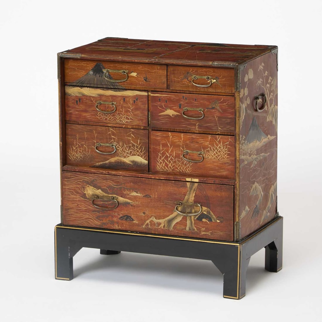 A Japanese Lacquered Wood Cabinet on Stand (1 of 8)
