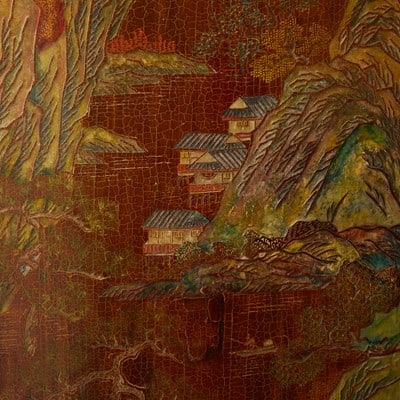 Chinese Painted Six-Panel Screen - 3