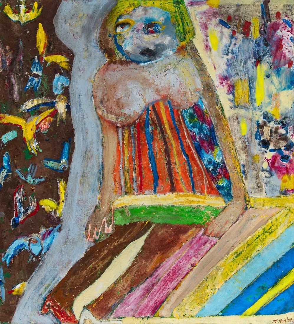 George McNeil: American, 1908-1995 Incidence II, 1979 Signed and dated McNeil '79 (lr), signed, dated George McNeil '79 and inscribed as titled on the overlap Oil on canvas 48 x 44 inches (122 x 111.8 cm)