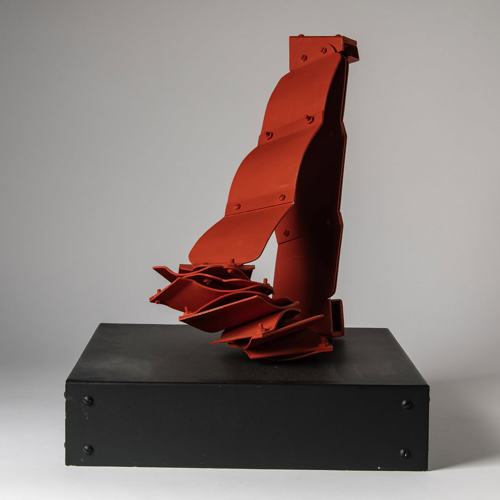 Edgar Negret: Ecuadorian, 1920-2012 Metamorphosis, 1981 Signed and dated Negret 1981 and inscribed as titled on the underside Painted aluminum (unique) 16 1/2 x 13 1/2 x 13 1/2 inches (42 x 34 x 34 cm) Provenance: