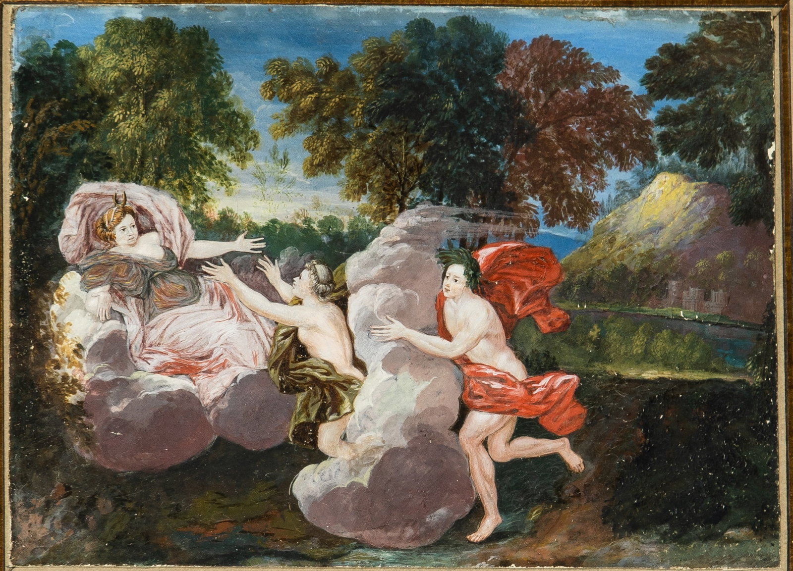 Continental School: 19th Century Alpheus Pursuing Arethusa Gouache on paper 6 3/4 x 9 3/8 inches (17.2 x 23.7 cm) Frame 13 3/4 x 16 1/8 inches (35 x 41 cm)