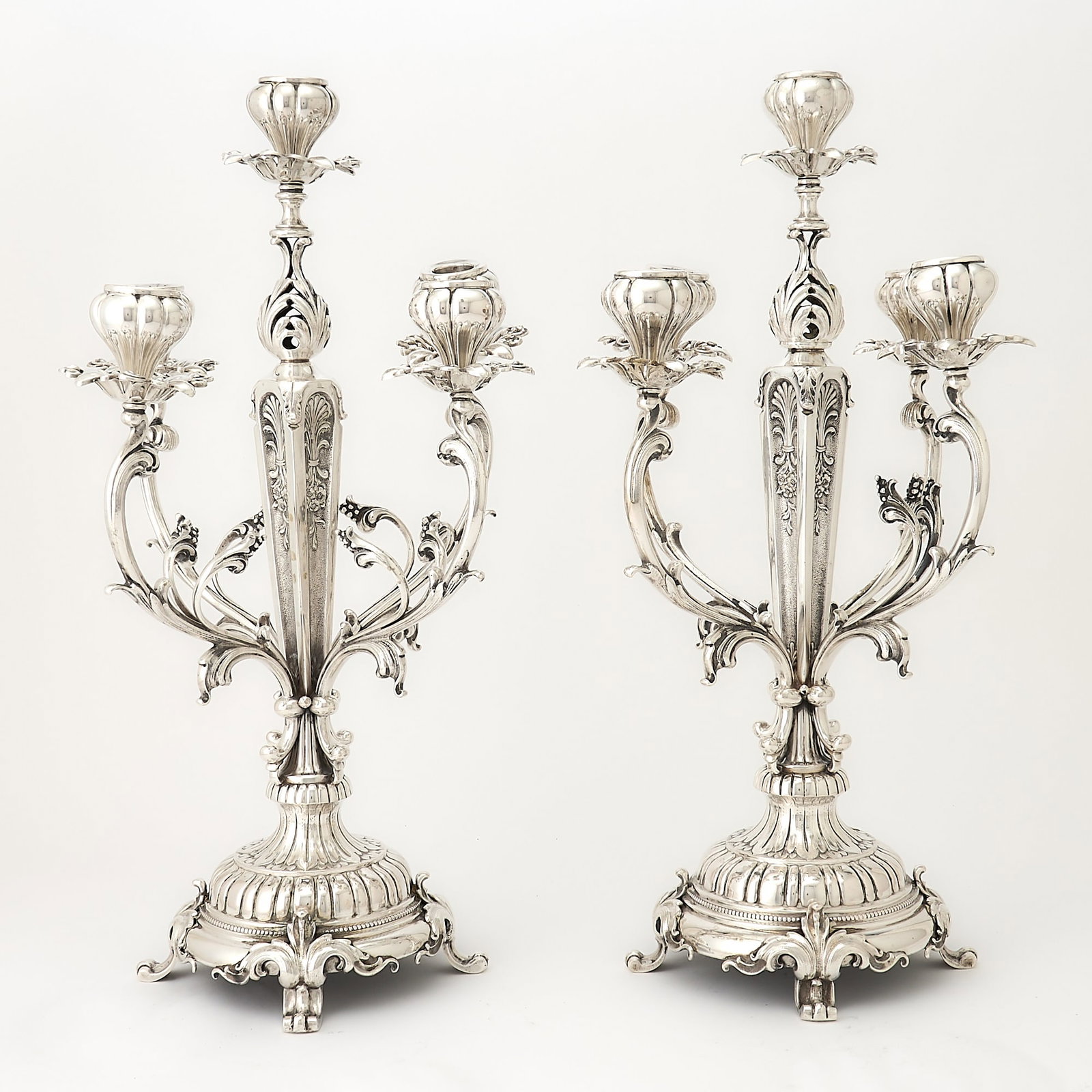 Pair of Continental Silver Five-Light Candelabra (1 of 6)