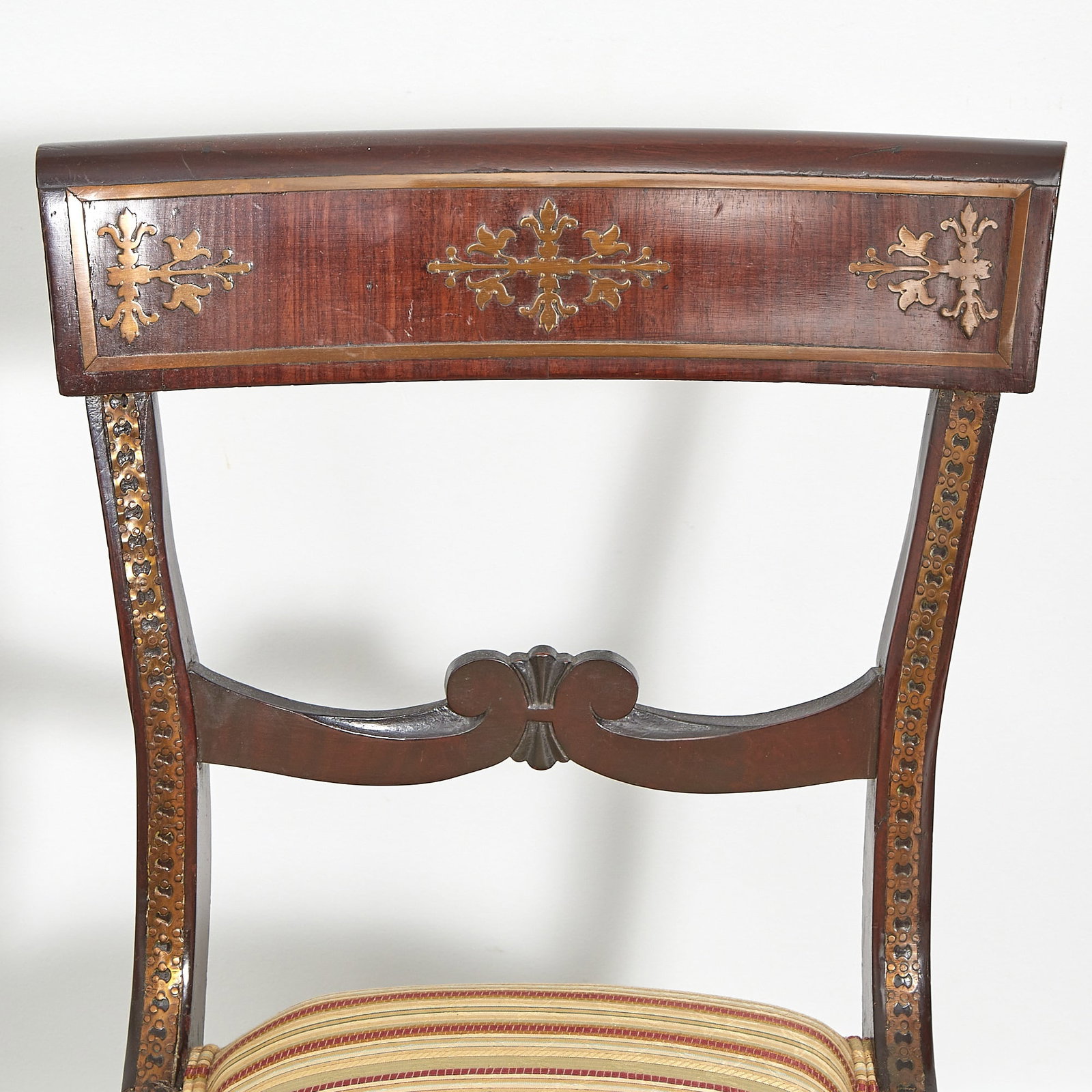 Regency Brass Inlaid Mahogany Window Bench - 3