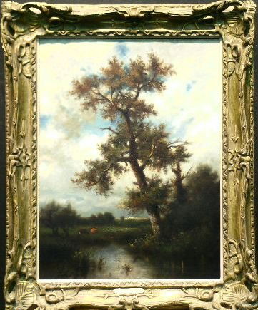 Jules Dupre French, 1811-1889 LE VIEUX CHENE: Jules Dupre French, 1811-1889 LE VIEUX CHENE Signed Jules Dupre (ll) Oil on canvas 23 7/8 x 18 1/8 inches (60.7 x 46.0 cm.) Provenance: Sotheby Parke Bernet, New York, 1978 Literature: Marie-M