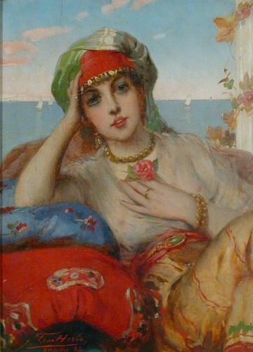Leon Herbo Belgian, 1850-1907 ORIENTAL BEAUTY