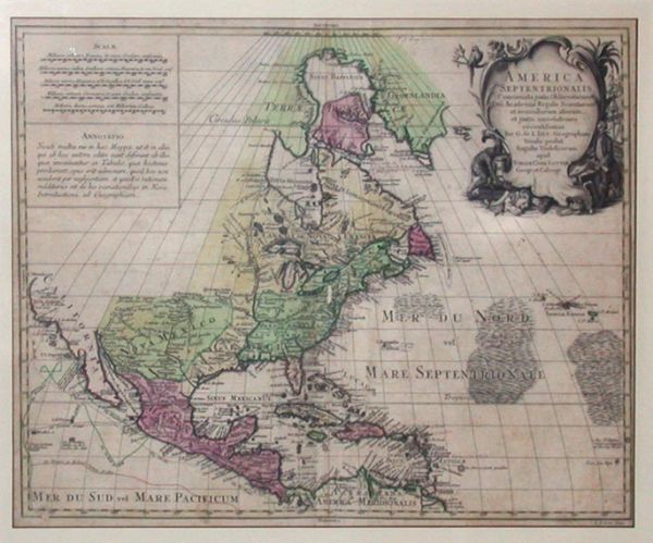 [MAP] DELISLE, GUILLAUME America Septentrionalis: [MAP] DELISLE, GUILLAUME America Septentrionalis Engraved map, partly colored by hand. 18 x 23 inches. Framed. [Augsburg:] G. F. Lotter, [18th century]