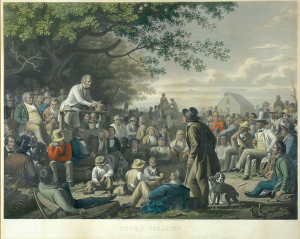 After George Caleb Bingham STUMP SPEAKING Hand-co