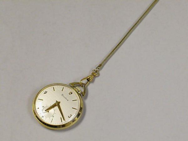 Open Face Pocket Watch and Chain