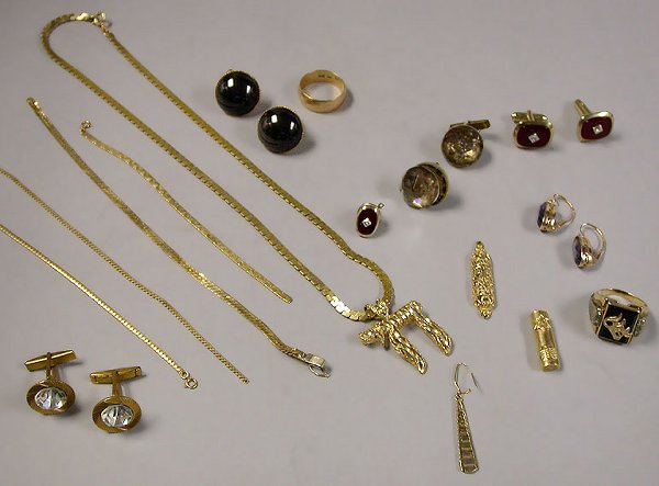 Group of Assorted Gold and Metal Jewelry