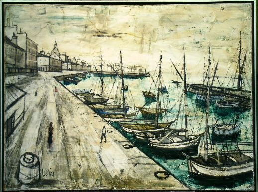 Charles Levier French, b.1920 MOORED SAILBOATS: Charles Levier French, b.1920 MOORED SAILBOATS Signed levier (ll) Oil on canvas 30 x 40 inches