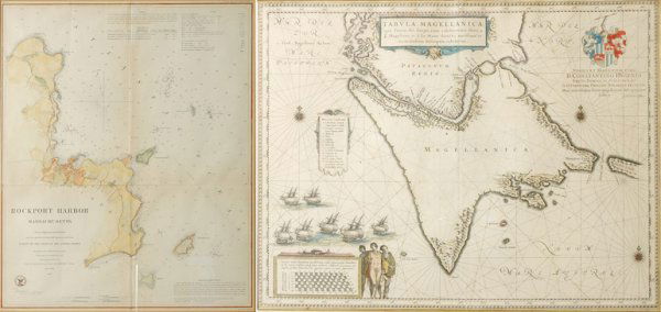 [MAP] BLAEU, WILLEM Tabula Magellanica quae Tierr: [MAP] BLAEU, WILLEM Tabula Magellanica quae Tierrae del Fuego Engraved map, outlines colored by hand. 22 1/2 x 27 1/4 inches. Framed. [Amsterdam: 17th century]