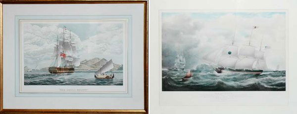 After S. Walters S.S. EUROPE Photoreproduction; T: After Samuel Walters S.S. EUROPE Color photoreproduction; Together with After W. J. Huggins "SIR DAVID SCOTT", hand-colored aquatint, later impression. Image of larger 16 1/2 x 25 inches