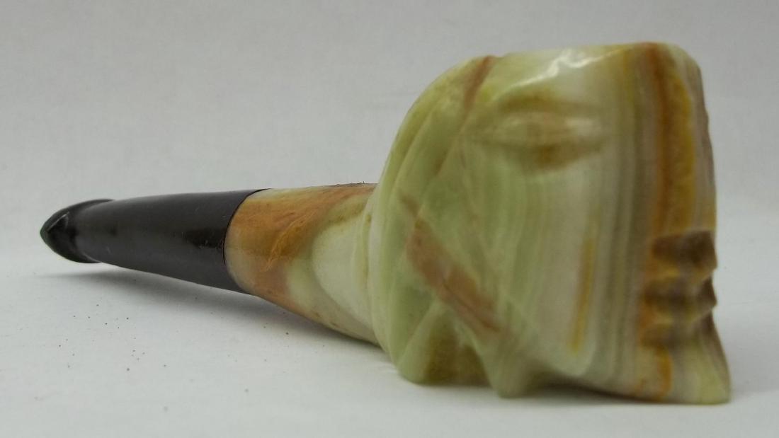 Carved Mexican Onyx Figural Pipe (1 of 6)