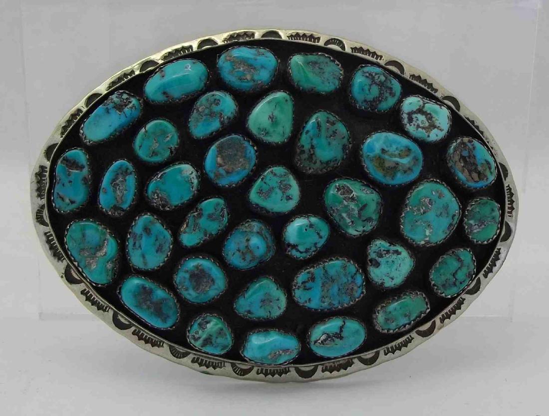 Native American Turquoise Nuggets Sterling Silver Belt (1 of 3)