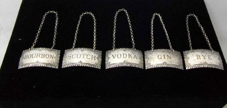 Williamsburg Sterling Silver Liquor Label Set (1 of 2)
