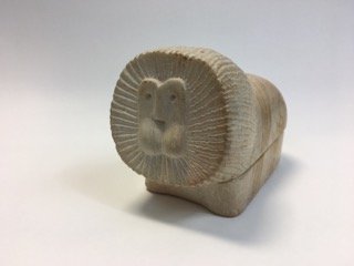 Mid Century Carved Hard Stone Lion Box (1 of 4)