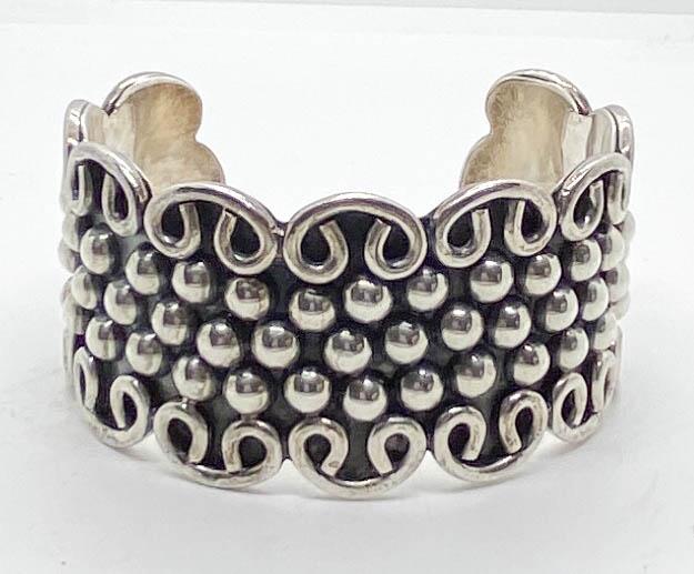 Brenda Schoenfeld Mexico Sterling Cuff Bracelet Signed (1 of 6)
