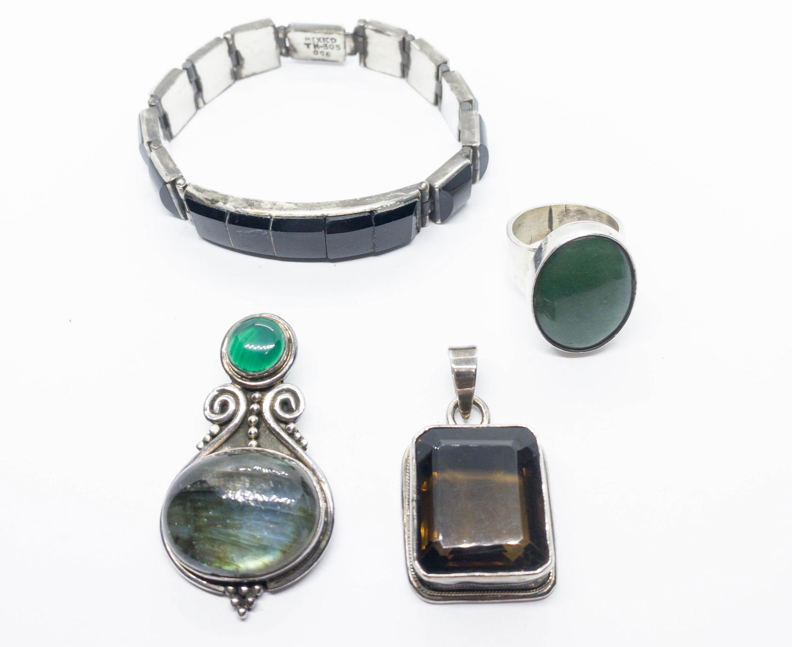 Lot of Sterling Silver Jewelry Onyx, Topaz (1 of 7)