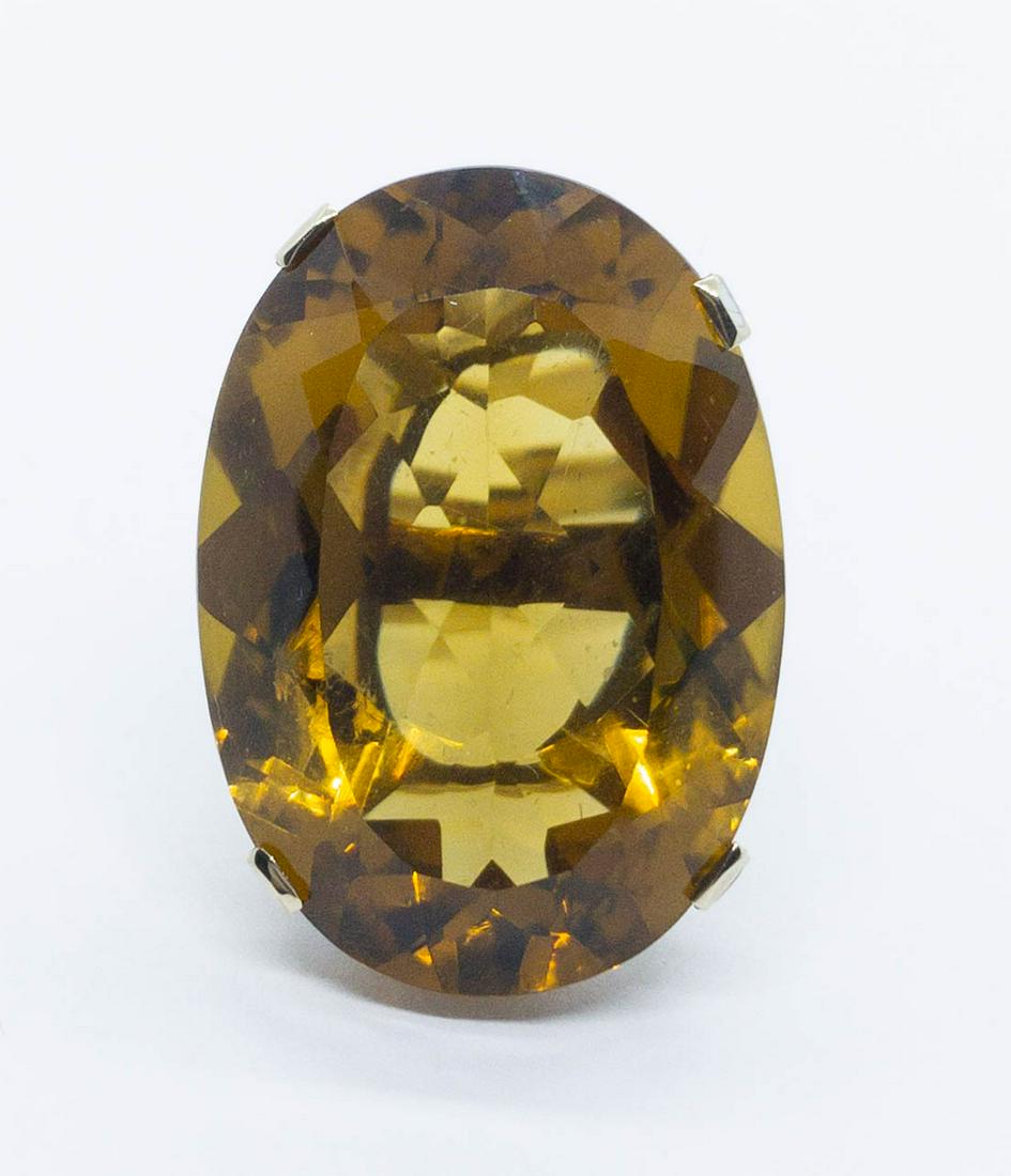 45 Carat Citrine Ring 14k Yellow Gold Size 7.5 (1 of 6)