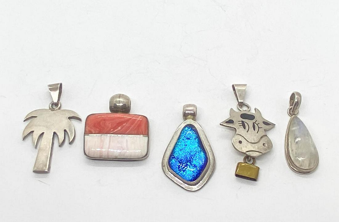 Lot of 5 Sterling Silver Necklace Pendants (1 of 7)