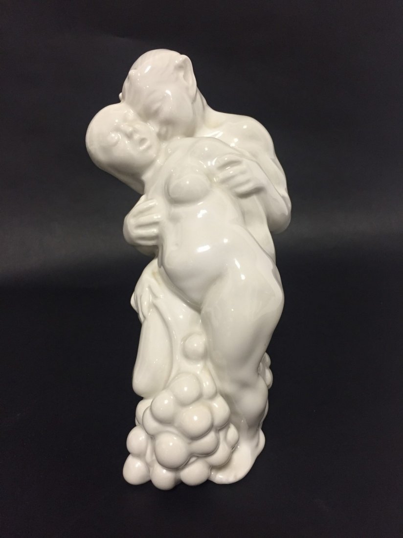 Kai Nielsen Bing & Grondahl B&G White Porcelain Satyr &: Circa early 20th century. Each 7.5" H