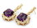 14k Gold 23ct Amethyst 1.6ct Diamond Earrings - 2