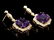 14k Gold 23ct Amethyst 1.6ct Diamond Earrings - 3