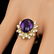 14k Gold 5.00ct Amethyst 0.70ct Diamond Ring - 7