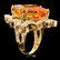 14k Gold 16.00ct Citrine 1.00ct Diamond Ring - 3