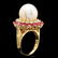 14k Gold 13 X 13mm Pearl 0.80ct Diamond Ring - 2
