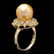 14k Yellow Gold 12mm Pearl 0.40ct Diamond Ring - 2