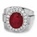 14k Gold 7.00ct Ruby 0.90ct Diamond Mens Ring - 2