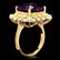 14k Gold 7.30ct Amethyst 1.00ct Diamond Ring - 3