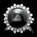 14k White Gold 12mm Pearl 0.50ct Diamond Ring