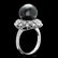 14k White Gold 12mm Pearl 0.50ct Diamond Ring - 3