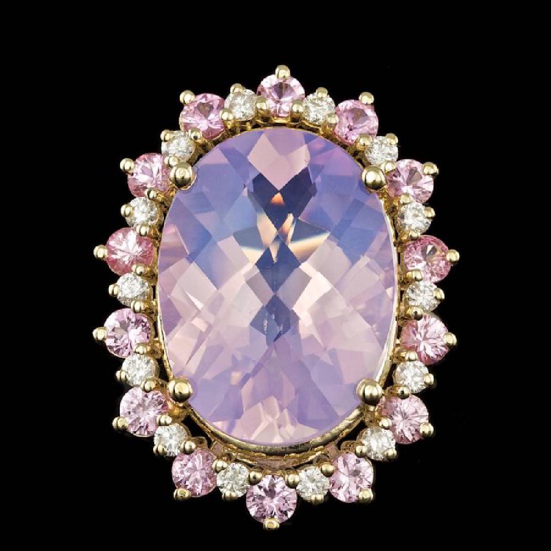 14k Gold 14.00ct Amethyst 0.70ct Diamond Ring: Retail: $10,800.00 ****** 14k Gold 14.00ct Amethyst 0.70ct Diamond Ring ****** Metal: 14k Solid Yellow Gold / Size: 7.75 / Total Item Weight: 11.0 grams / Country Made: United States / / Main Stone: A