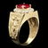 14k Gold 3.00ct Ruby 0.50ct Diamond Mens Ring - 2
