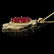 14K Gold 26.79ct Ruby 1.68ct Diamond Pendant - 2