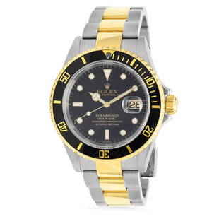 18K Gold Rolex SS Submariner 40mm Wristwatch: ****** 18K Gold Rolex SS Submariner 40mm Wristwatch ****** One Men's, Rolex SS Submariner 40mm / Case: Stainless Steel 40mm / Bezel: Unidirectional Rotatable / Bezel Material: 18K Gold and Ceramic / D