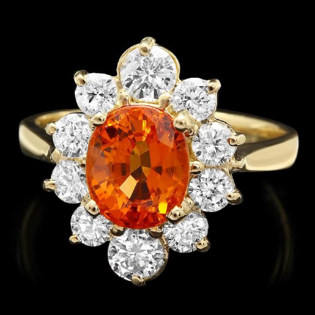 14k Yellow Gold 3.00ct Garnet 1.10ct Diamond Ring: Retail: $9,700.00 ****** 14k Yellow Gold 3.00ct Garnet 1.10ct Diamond Ring ****** Metal: 14k Solid Yellow Gold / Size: 7 / Total Item Weight: 4.5 grams / Country Made: United States / / Main Stone: Ga