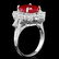 14k White Gold 7.00ct Ruby 2.3ct Diamond Ring - 3