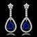 14k White Gold 6.50ct Sapphire 2.75ct Diamond Earrings