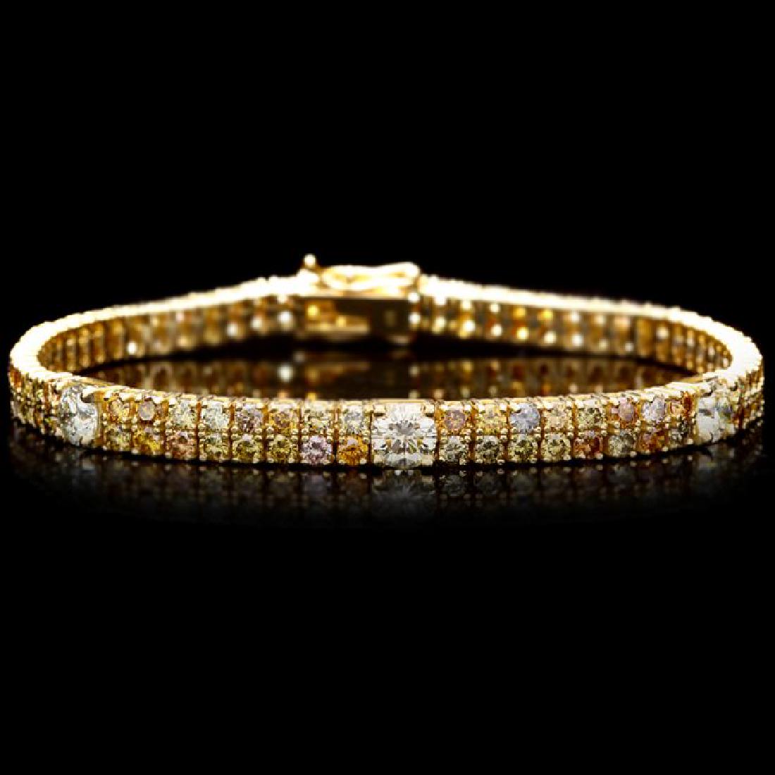 18k Yellow Gold 8ct Diamond Bracelet: Retail: $43,800.00 ****** 18k Yellow Gold 8ct Diamond Bracelet ****** Metal: 18k Solid Yellow Gold / Size: 7 / Total Item Weight: 16.5 grams / Country Made: United States / / Main Stone: Diamond / Col
