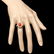 14k Yellow Gold 2.50ct Coral 1.20ct Diamond Ring - 4