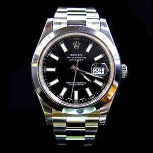 Rolex DateJust ll 41mm Black Index Dial Men's: ****** Rolex DateJust ll 41mm Black Index Dial Men's Wristwatch ****** One Mens, Rolex Datejust ll 41mm Black Index Stainless Steel electronically tested and polished / Case: Stainless Steel, 41mm / D