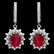 14k White Gold 7.6ct Ruby 1.70ct Diamond Earrings - 2