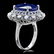 14k Gold 16.4ct Sapphire 1.00ct Diamond Ring - 3