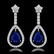 14k White Gold 6.50ct Sapphire 2.75ct Diamond Earrings