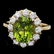 14k Gold 4.50ct Peridot 1.20ct Diamond Ring