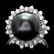 14k White Gold 12mm Pearl 0.50ct Diamond Ring